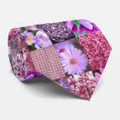 紫色/ピンクの写真のコラージュ ネクタイ (ロール)