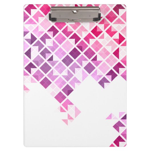 紫色、ピンク及び白く幾何学的なパターン クリップボード (正面)