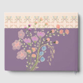 紫色(フローラ付き) パターン（の模様が）ある ゲストブック (裏面)