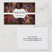 紫色、ブラウンのバーガンディの抽象美術、5a 名刺 (正面/裏面)