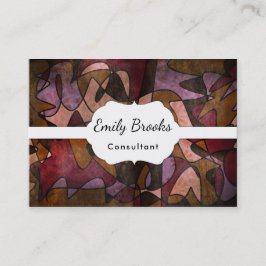 紫色、ブラウンのバーガンディの抽象美術、5a 名刺