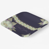 紫色（マウブ付き）、ティール（緑がかった色） ペーパープレート (傾斜あり)