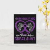 紫色 偉大なおばあちゃんを偲んで 膵臓がん カード (黄色い花)