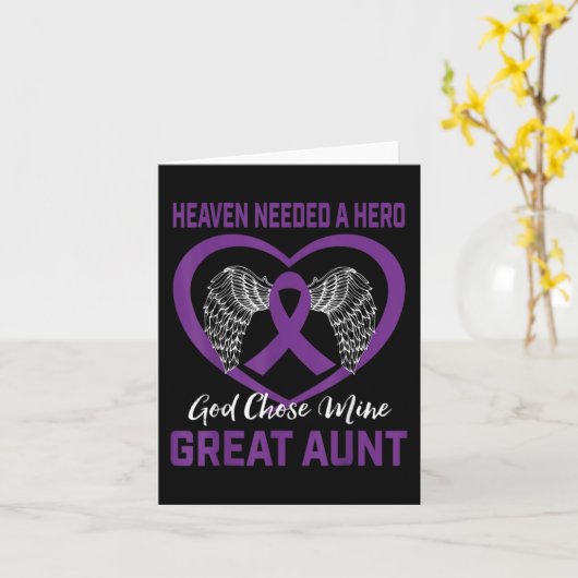 紫色 偉大な叔母を膵臓がんメモリー カード (黄色い花)