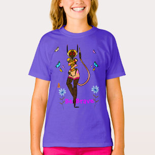 紫色 勇気を出して 楽しい アート Tシャツ