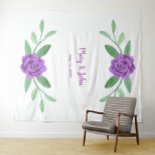 紫色 花 植物 葉 フォト 背景 タペストリー (インサイチュ(横))