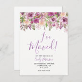 紫色 - 転居のお知らせ | 引っ越し報告ポストカード 案内ポストカード (正面/裏面)