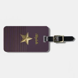 紫色(金ゴールド星付き) ラゲッジタグ