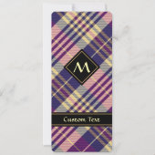 紫色、金色和蓝色苏格兰方格图案 招待状 (正面)