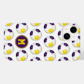 紫色 金色 サッカー ボール柄 モノグラム Case-Mate iPhoneケース (裏面 (横))