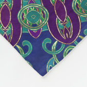 紫色、青および緑の曼荼羅 フリースブランケット (角)