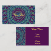 紫色、青および緑の曼荼羅 名刺 (正面/裏面)