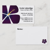 紫色/青のハイビスカスの花のお母さんの接触カード コーリングカード (正面/裏面)