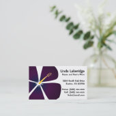 紫色/青のハイビスカスの花のお母さんの接触カード コーリングカード (スタンド正面)