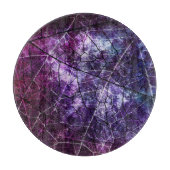 紫色、青、および赤いパチパチ鳴る音のグランジな質 カッティングボード (正面)