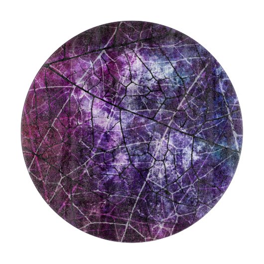 紫色、青、および赤いパチパチ鳴る音のグランジな質 カッティングボード (正面)