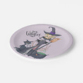 紫色、魔法使い、ハロウィン ペーパープレート (アングル)
