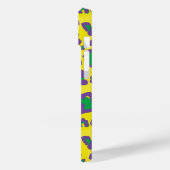 紫色、黄色ヒョウアニマルプリントとモノグラム Case-Mate iPhoneケース (裏面 / 左)