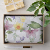 紫色 黄色 白色 緑の花 緑の葉 ギフト包装 女性へのプレゼント 薄葉紙 (ギフト)