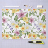 紫色 黄色 白色 緑 花 グリーン 彼女に 薄葉紙 (クラフト)