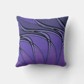紫色（黒線あり）抽象芸術装飾用クッション クッション (裏面)
