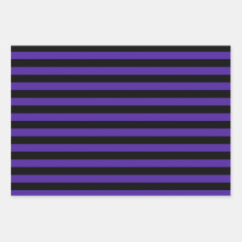 紫色/黒色パターンのラッピング紙シートセット ラッピングペーパーシート