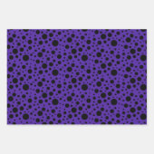 紫色/黒色パターンのラッピング紙シートセット ラッピングペーパーシート (正面3)