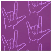 紫色ASL I愛パターン（の模様が）あるな生地 ファブリック (見本)