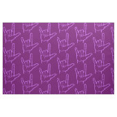 紫色ASL I愛パターン（の模様が）あるな生地 ファブリック (ファットクウォーター)