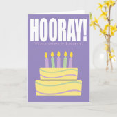 紫色Hooray生まれるおもしろいなバースデー・カードでした カード (黄色い花)