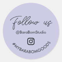 紫色Instagramフォローお願いします パッケージステッカー