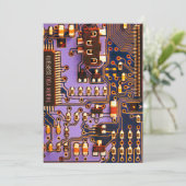 紫色PCB基板、電子部品プリント回路 サンキューカード (スタンド正面)