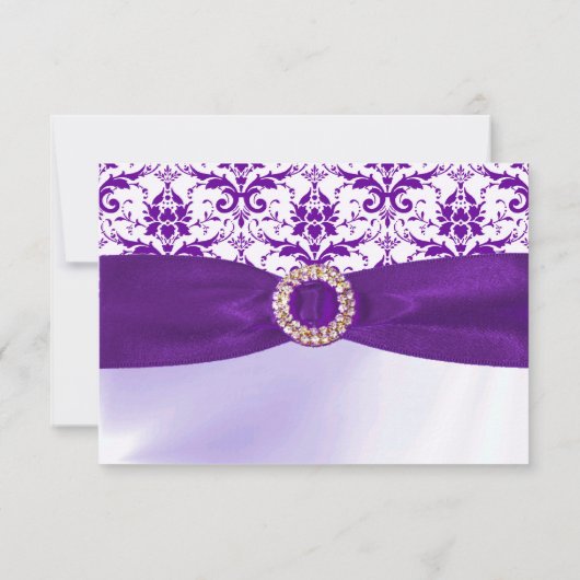 紫色RSVPカード 出欠カード (裏面)