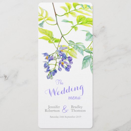 紫芋のクリパーアート結婚のディナーメニュー メニュー (正面)