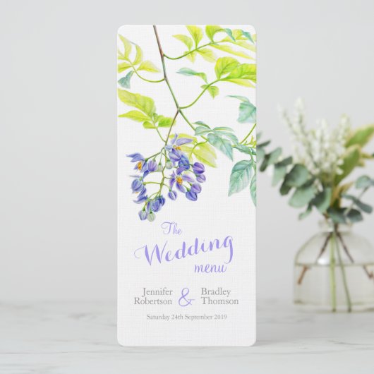 紫芋のクリパーアート結婚のディナーメニュー メニュー (スタンド正面)