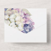 紫花と白紫陽花 オールインワン招待状 (裏面)
