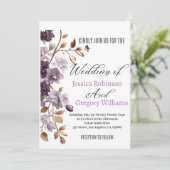 「紫花と金ゴールド葉除草の招待状」 招待状 (スタンド正面)