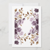 「紫花と金ゴールド葉除草の招待状」 招待状 (裏面)