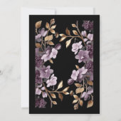 「紫花と金ゴールド葉除草の招待状」 招待状 (裏面)