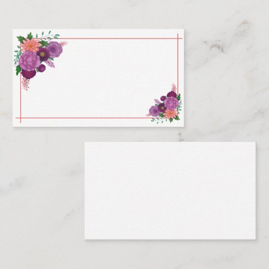 紫花の名刺縁ど 名刺 (正面/裏面)
