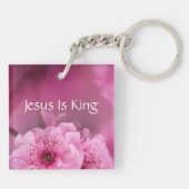 紫花の咲く聖句を詠んだ キーホルダー (裏面)