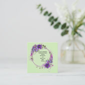 紫花の結婚リングや輪の結婚囲いカード エンクロージャーカード (スタンド正面)