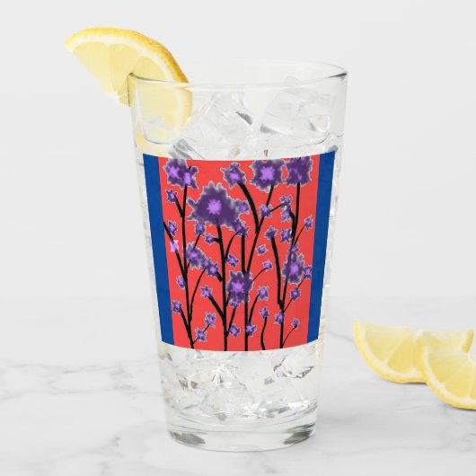 紫花の青 タンブラーグラス (アイス正面)