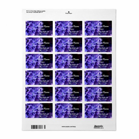 紫花びら ラベル (フルシート)