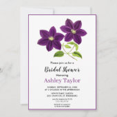 紫花エレガントぼほフローラブライダルシャワー 招待状 (正面)