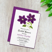 紫花エレガントぼほフローラブライダルシャワー 招待状
