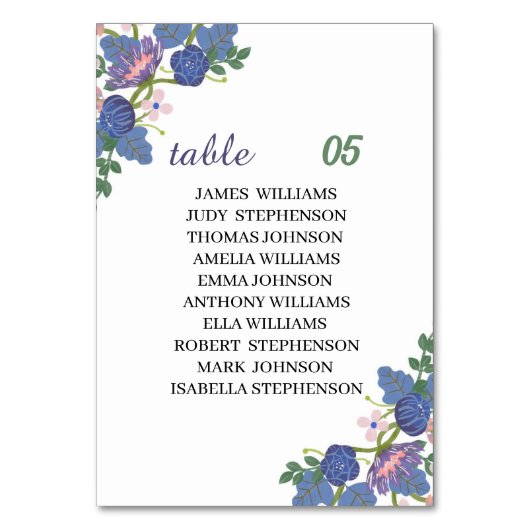 紫花エレガントカスタムウェディング テーブルナンバー (正面)