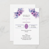 紫花エレガントカスタムウェディング 招待状 (正面/裏面)