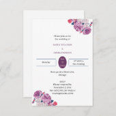 紫花エレガントカスタムウェディング 招待状 (正面/裏面)