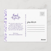 紫花エレガント咲き結婚お礼 ポストカード (裏面)